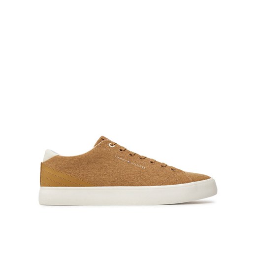Tenisówki Tommy Hilfiger Th Hi Vulc Low Summer Cvs FM0FM05056 Khaki ze sklepu eobuwie.pl w kategorii Trampki męskie - zdjęcie 182023064