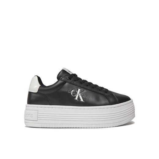 Sneakersy Calvin Klein Jeans Bold Platf Low Lace Lth Ml Met YW0YW01431 Czarny 40 eobuwie.pl