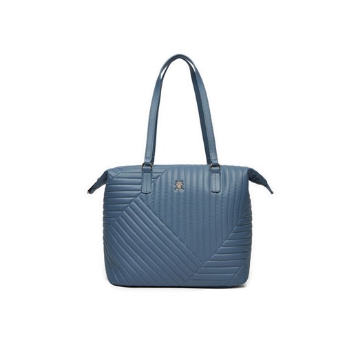 Torebka Tommy Hilfiger Poppy Reform Tote Qu AW0AW17013 Niebieski ze sklepu eobuwie.pl w kategorii Kuferki - zdjęcie 182023271