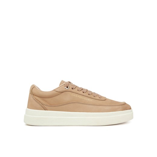 Sneakersy Tommy Hilfiger Modern Court Sneaker Nubuck FW0FW08462 Beżowy ze sklepu eobuwie.pl w kategorii Buty sportowe damskie - zdjęcie 182024524
