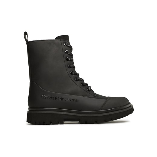 Botki Calvin Klein Jeans Chunky Combat Laceup Boot Rub YW0YW01066 Czarny ze sklepu eobuwie.pl w kategorii Workery damskie - zdjęcie 182025121