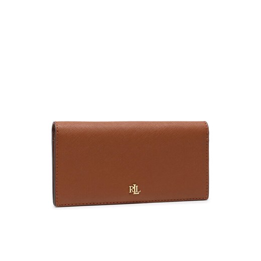 Duży Portfel Damski Lauren Ralph Lauren Slim Wallet 432802917010 Brązowy ze sklepu eobuwie.pl w kategorii Portfele damskie - zdjęcie 182025242