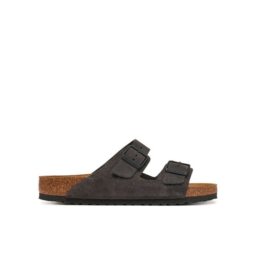 Klapki Birkenstock Arizona zamsz 1028603 Szary ze sklepu eobuwie.pl w kategorii Klapki męskie - zdjęcie 182025284