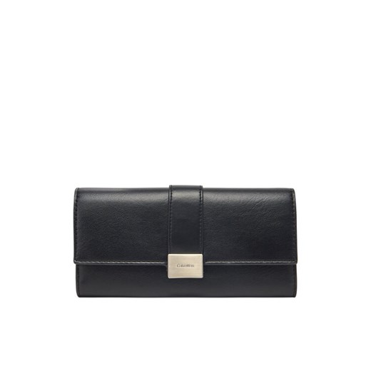 Duży Portfel Damski Calvin Klein Hardware Snap Large Wallet K60K612964 Czarny ze sklepu eobuwie.pl w kategorii Portfele damskie - zdjęcie 182025352