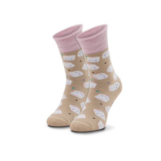 Skarpety wysokie unisex Zooksy Warm Winter Marshmallows Beżowy ze sklepu eobuwie.pl w kategorii Skarpetki dziecięce - zdjęcie 182025764
