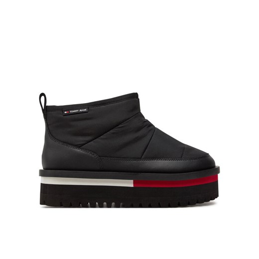 Śniegowce Tommy Jeans Tjw Nylon Flatform Boot Wl EN0EN02689 Czarny ze sklepu eobuwie.pl w kategorii Śniegowce damskie - zdjęcie 182026032