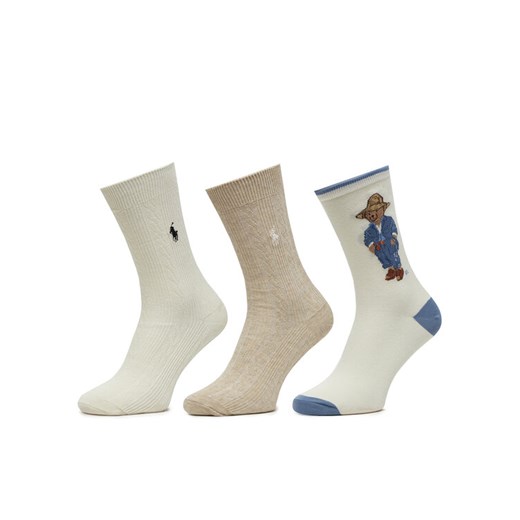 Zestaw 3 par wysokich skarpet damskich Polo Ralph Lauren 455972026001 Kolorowy ze sklepu eobuwie.pl w kategorii Skarpetki damskie - zdjęcie 182026374