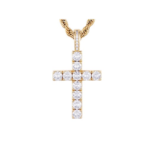 Zawieszka ICED STUFF Diamond Cross Złoty ze sklepu eobuwie.pl w kategorii Zawieszki - zdjęcie 182027070