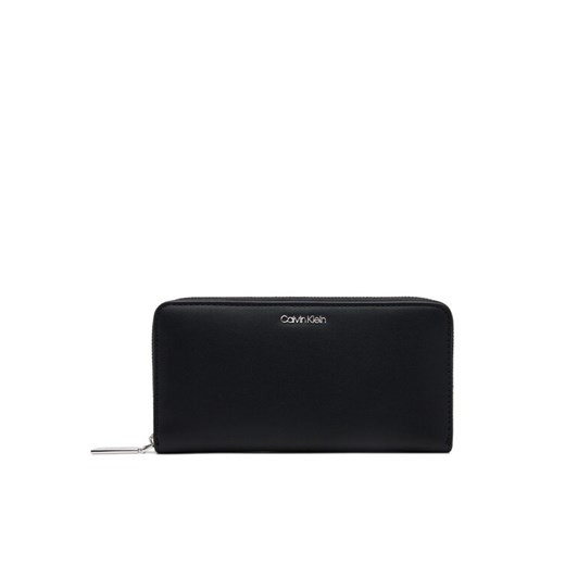 Duży Portfel Damski Calvin Klein Ck Must Large Zip Around Wallet K60K606698 Czarny ze sklepu eobuwie.pl w kategorii Portfele damskie - zdjęcie 182027454