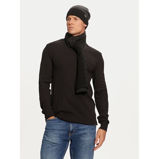 Zestaw Szalik i Czapka Calvin Klein Gs Ck Monogram Beanie + Scarf K50K512390 Czarny ze sklepu eobuwie.pl w kategorii Czapki zimowe męskie - zdjęcie 182027604