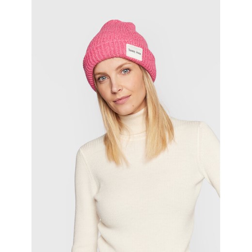 Czapka Tommy Jeans Elevated AW0AW14079 Różowy ze sklepu eobuwie.pl w kategorii Czapki zimowe damskie - zdjęcie 182027854