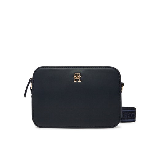 Torebka Tommy Hilfiger Th Logotape Camera Bag AW0AW17229 Granatowy ze sklepu eobuwie.pl w kategorii Listonoszki - zdjęcie 182027892
