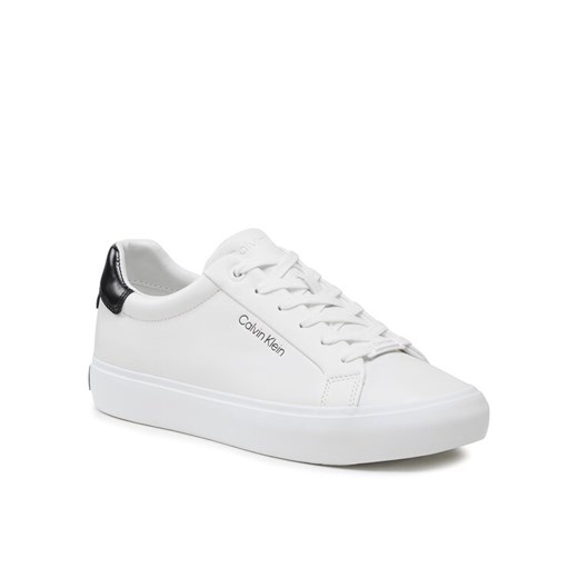 Sneakersy Calvin Klein Vulc Lace Up HW0HW01681 Biały ze sklepu eobuwie.pl w kategorii Buty sportowe damskie - zdjęcie 182027944