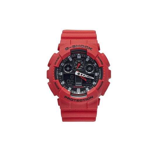 Zegarek G-Shock GA-100B-4AER Czerwony ze sklepu eobuwie.pl w kategorii Zegarki - zdjęcie 182028152