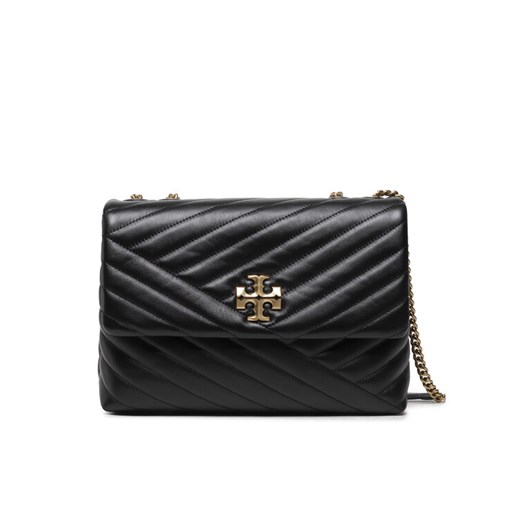 Torebka Tory Burch Kira Chevron Convertible Shoulder Bag 90446 Czarny ze sklepu eobuwie.pl w kategorii Kopertówki - zdjęcie 182028484
