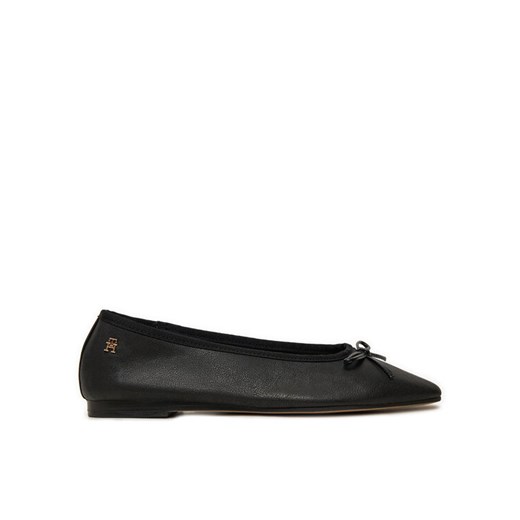 Baleriny Tommy Hilfiger Soft Leather FW0FW08355 Czarny ze sklepu eobuwie.pl w kategorii Balerinki - zdjęcie 182028744