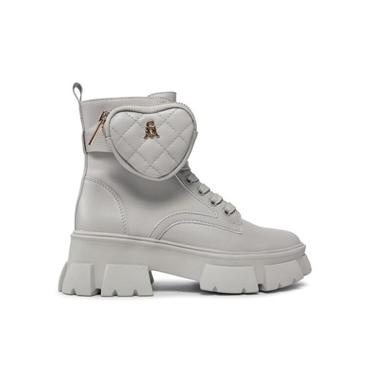 Trapery Steve Madden Tanker-H Bootie SM19000035 SM19000035-287 Écru ze sklepu eobuwie.pl w kategorii Workery damskie - zdjęcie 182029333