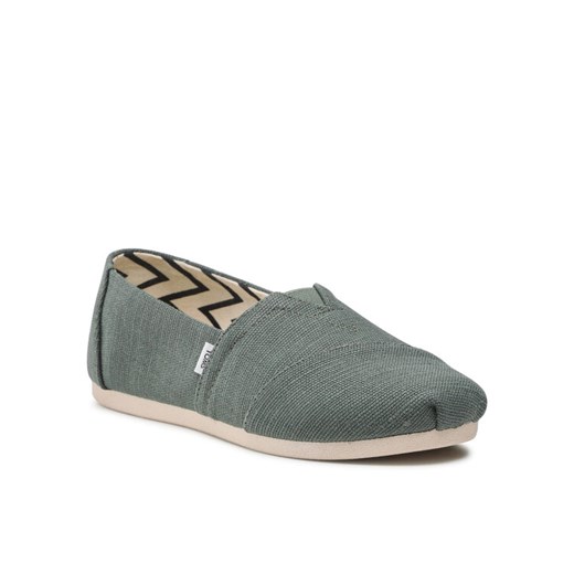 Półbuty Toms Alpargata 10017719 Zielony ze sklepu eobuwie.pl w kategorii Espadryle damskie - zdjęcie 182029350