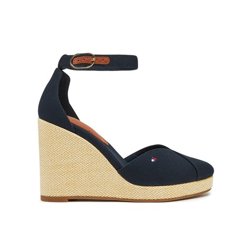 Półbuty Tommy Hilfiger Flag High Wedge Espad Closed Toe FW0FW08494 Granatowy ze sklepu eobuwie.pl w kategorii Espadryle damskie - zdjęcie 182029923
