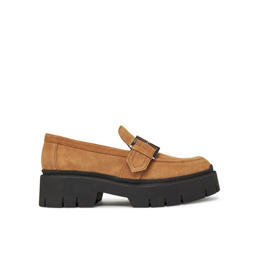 Loafersy HUGO 50541731 Beżowy ze sklepu eobuwie.pl w kategorii Lordsy damskie - zdjęcie 182030100