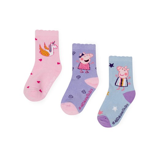Zestaw 3 par wysokich skarpet dziecięcych Peppa Pig ACCS-SS24-234PP Różowy ze sklepu eobuwie.pl w kategorii Skarpetki dziecięce - zdjęcie 182030171