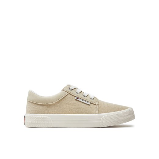 Tenisówki Tommy Jeans Tjw Vulc Skate Derby EN0EN02494 Beżowy ze sklepu eobuwie.pl w kategorii Trampki damskie - zdjęcie 182030544