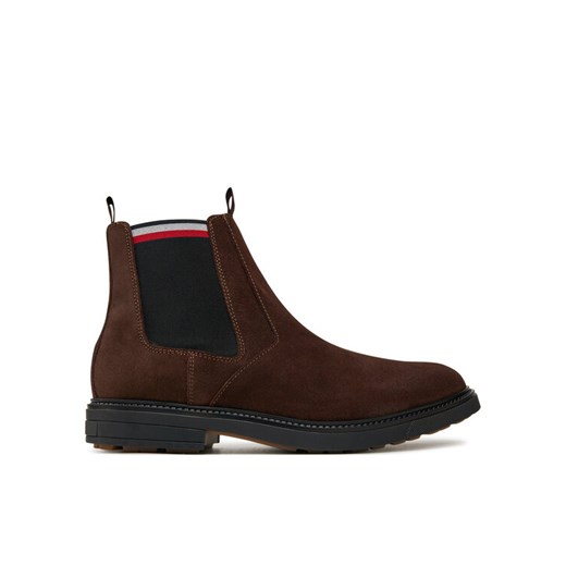 Sztyblety Tommy Hilfiger Outdoor Suede Chelsea FM0FM05191 Brązowy ze sklepu eobuwie.pl w kategorii Buty zimowe męskie - zdjęcie 182030731
