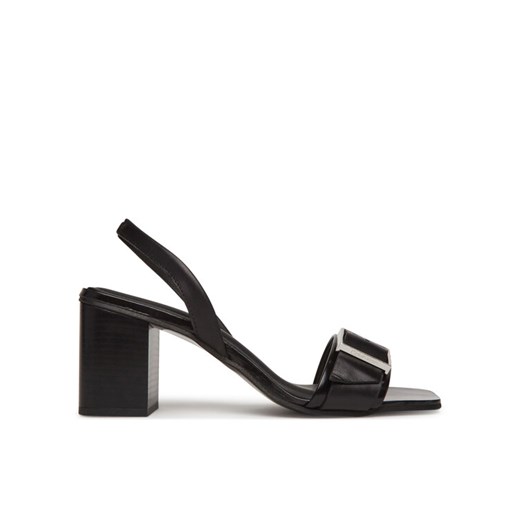 Sandały Calvin Klein Heel Sandal 70 W/Buckle - Lth HW0HW02456 Czarny ze sklepu eobuwie.pl w kategorii Sandały damskie - zdjęcie 182030942