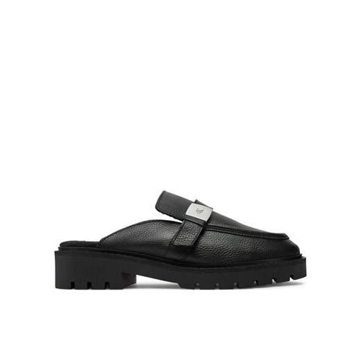 Klapki Calvin Klein Jeans Flatform Slipon Mg Lth YW0YW01655 Czarny ze sklepu eobuwie.pl w kategorii Klapki damskie - zdjęcie 182031012