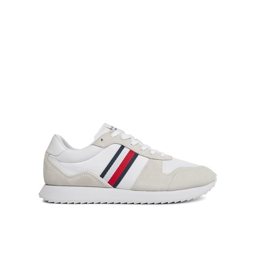 Sneakersy Tommy Hilfiger Runner Evo Mix Ess FM0FM04886 Biały ze sklepu eobuwie.pl w kategorii Buty sportowe męskie - zdjęcie 182031730