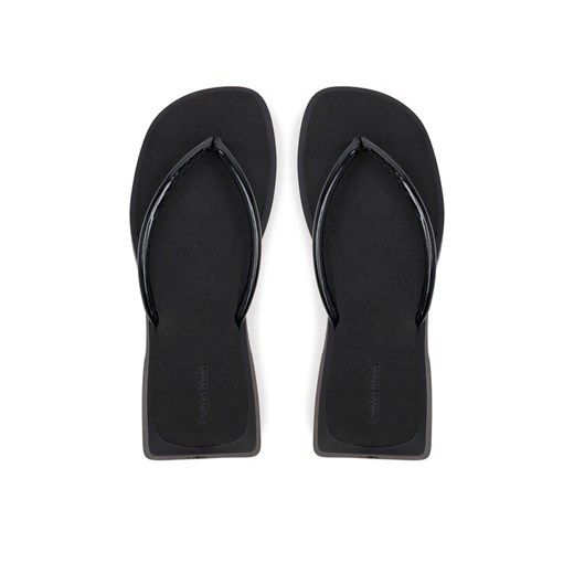 Japonki Calvin Klein Jeans Sq Low Wedge Sandal Stitch YW0YW01716 Czarny ze sklepu eobuwie.pl w kategorii Klapki damskie - zdjęcie 182031861