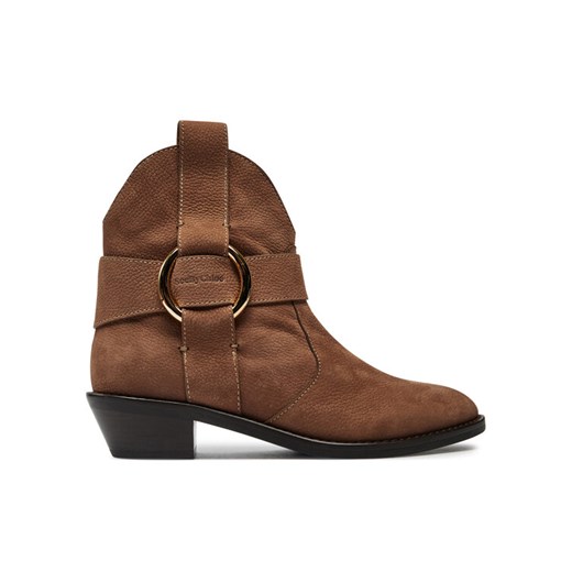 Kowbojki See By Chloé New Ring SB43000A Brązowy ze sklepu eobuwie.pl w kategorii Botki - zdjęcie 182032311