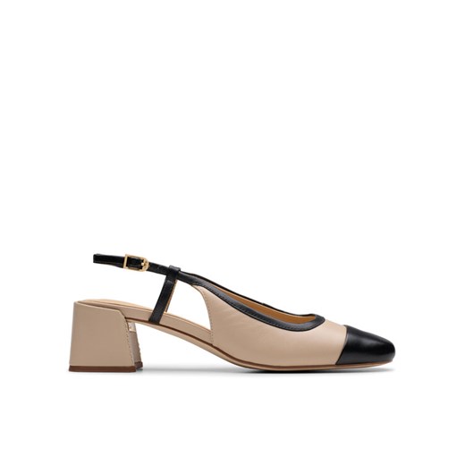 Sandały Clarks Nyta45 Sling 26181321 Beżowy ze sklepu eobuwie.pl w kategorii Czółenka - zdjęcie 182032751