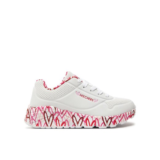 Sneakersy Skechers Uno Lite Lovely Luv 314976L/WRPK Biały ze sklepu eobuwie.pl w kategorii Buty sportowe dziecięce - zdjęcie 182032793
