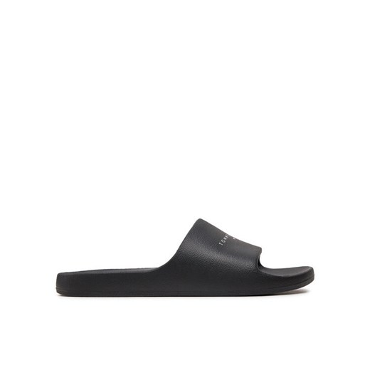 Klapki Tommy Jeans Tjw Printed Pu Pool Slide EN0EN02693 Czarny ze sklepu eobuwie.pl w kategorii Klapki damskie - zdjęcie 182033044