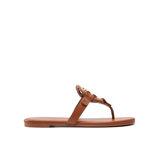 Japonki Tory Burch Miller 136593 Brązowy ze sklepu eobuwie.pl w kategorii Klapki damskie - zdjęcie 182033171
