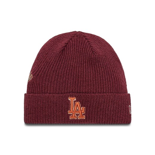 Czapka New Era LA Dodgers World Series Patch Cuff Knit Beanie 60580732 Czerwony ze sklepu eobuwie.pl w kategorii Czapki zimowe męskie - zdjęcie 182033432