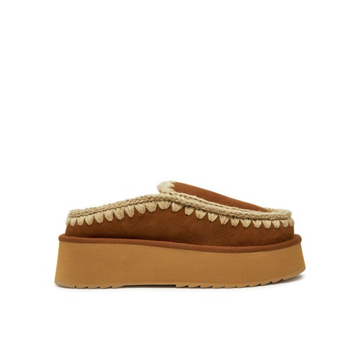 Kapcie Mou Clog Eskimo Platform FW681004A Brązowy ze sklepu eobuwie.pl w kategorii Kapcie damskie - zdjęcie 182033811