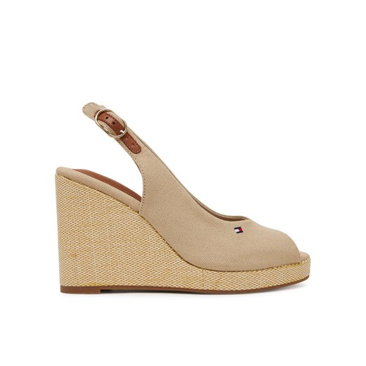 Espadryle Tommy Hilfiger Flag High Wedge Espad Slingback FW0FW08597 Beżowy ze sklepu eobuwie.pl w kategorii Espadryle damskie - zdjęcie 182033971
