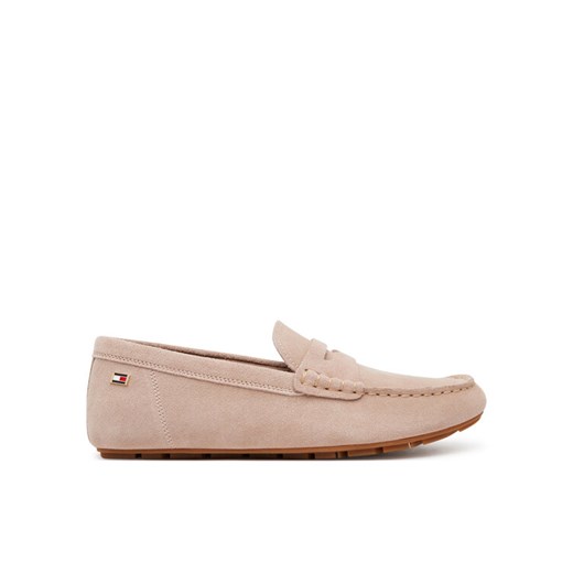 Mokasyny Tommy Hilfiger Flag Soft Suede Driver Loafer FW0FW08558 Różowy Tommy Hilfiger 40 eobuwie.pl
