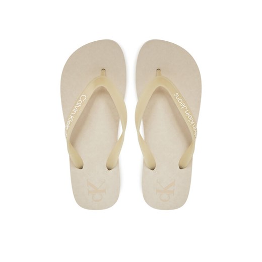 Japonki Calvin Klein Jeans Beach Sandal Flatform Tpu YW0YW01830 Écru ze sklepu eobuwie.pl w kategorii Klapki damskie - zdjęcie 182034351