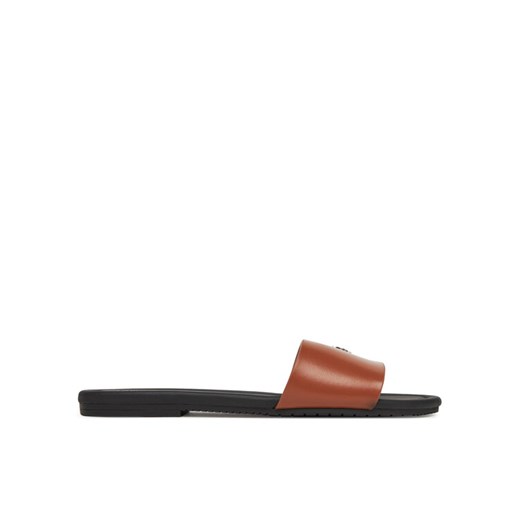 Klapki Calvin Klein Jeans Flat Sandal Slide Mg YW0YW01697 Brązowy ze sklepu eobuwie.pl w kategorii Klapki damskie - zdjęcie 182034413