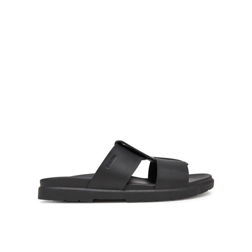 Klapki Calvin Klein Lug Sandal Double T Lth HM0HM01734 Czarny ze sklepu eobuwie.pl w kategorii Klapki męskie - zdjęcie 182034791