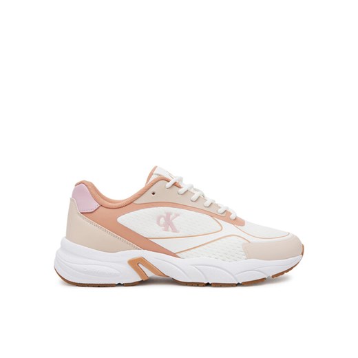 Sneakersy Calvin Klein Jeans Retro Tennis Knit Mg YW0YW01887 Biały ze sklepu eobuwie.pl w kategorii Buty sportowe damskie - zdjęcie 182035013