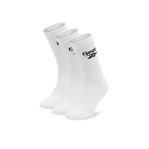 Zestaw 3 par wysokich skarpet unisex Reebok R0452-SS24 (3-pack) Biały ze sklepu eobuwie.pl w kategorii Skarpetki męskie - zdjęcie 182035091