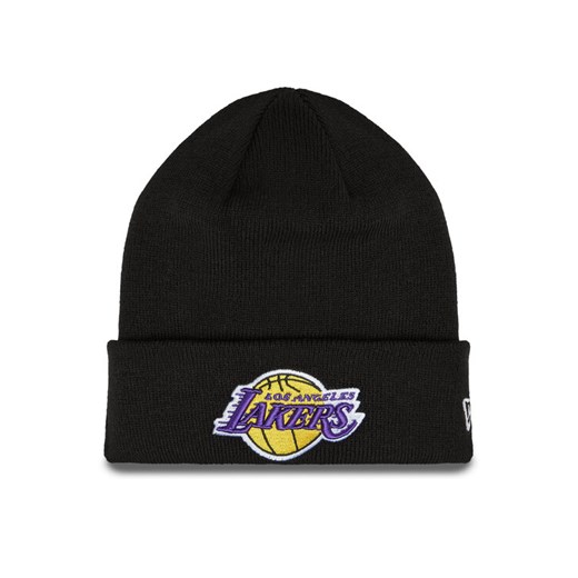 Czapka New Era Essential Cuff Beanie Los Angeles Lakers Hat 60348856 Czarny ze sklepu eobuwie.pl w kategorii Czapki zimowe męskie - zdjęcie 182035174