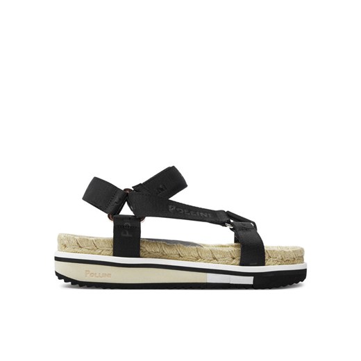 Espadryle Pollini SA16655G0ITV0000 Czarny ze sklepu eobuwie.pl w kategorii Sandały damskie - zdjęcie 182036552