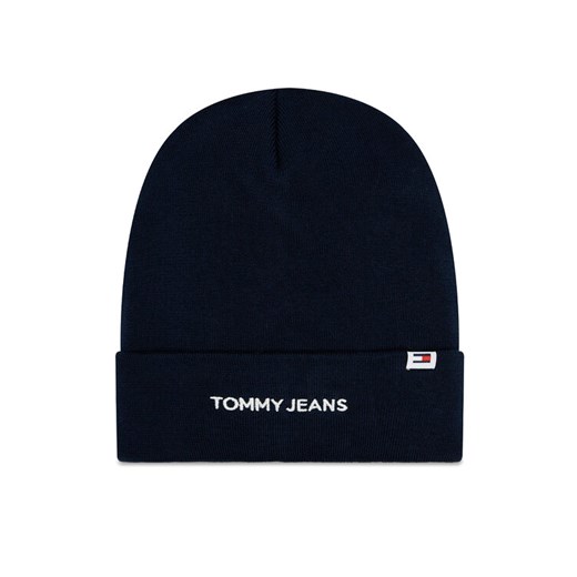 Czapka Tommy Jeans Linear Logo AW0AW15843 Granatowy ze sklepu eobuwie.pl w kategorii Czapki zimowe damskie - zdjęcie 182036693