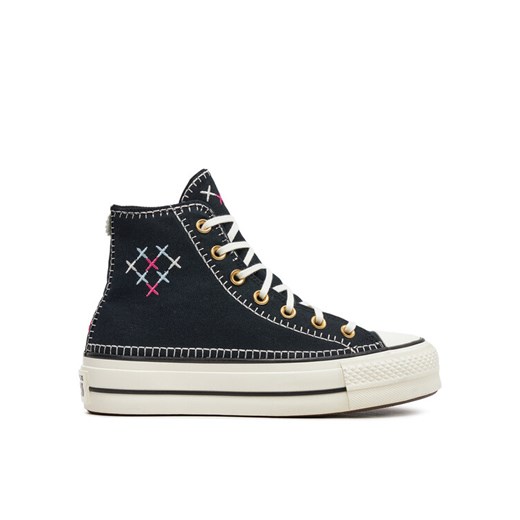 Trampki Converse Chuck Taylor All Star Lift Crafted Stitching Platform Hi A08731C Czarny ze sklepu eobuwie.pl w kategorii Trampki damskie - zdjęcie 182036731