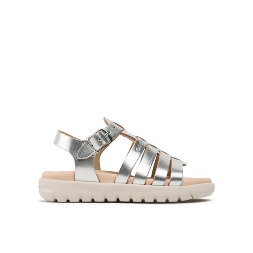 Sandały Geox J Sandal Soleima Gir J35GSB000CFC1007 M Srebrny ze sklepu eobuwie.pl w kategorii Sandały dziecięce - zdjęcie 182036783